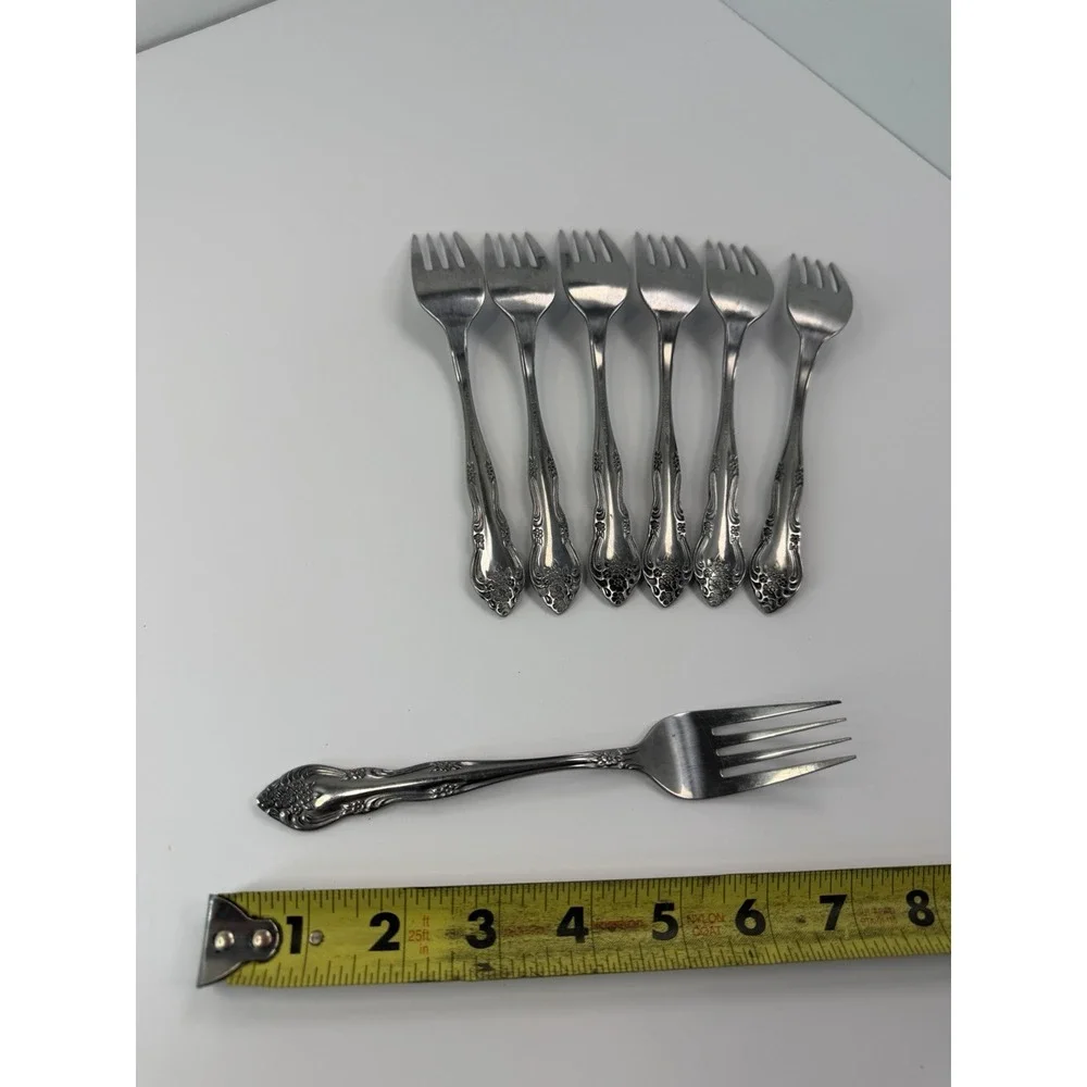 DREAM ROSE Stainless Rogers Korea By Stanley Roberts Set Of 7 Dinner Forks